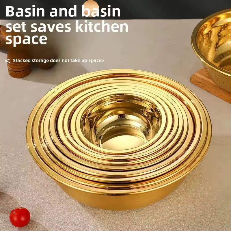 Gold Stainless Steel Mixing Bowl – Home Phase
