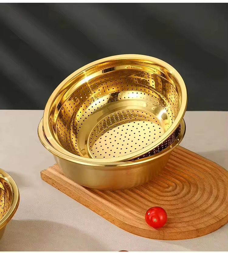 Gold Stainless Steel Mixing Bowl – Home Phase