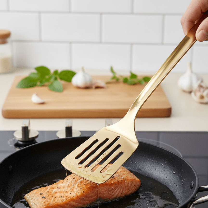 Gold Stainless Steel Slotted Spatula - Home Phase
