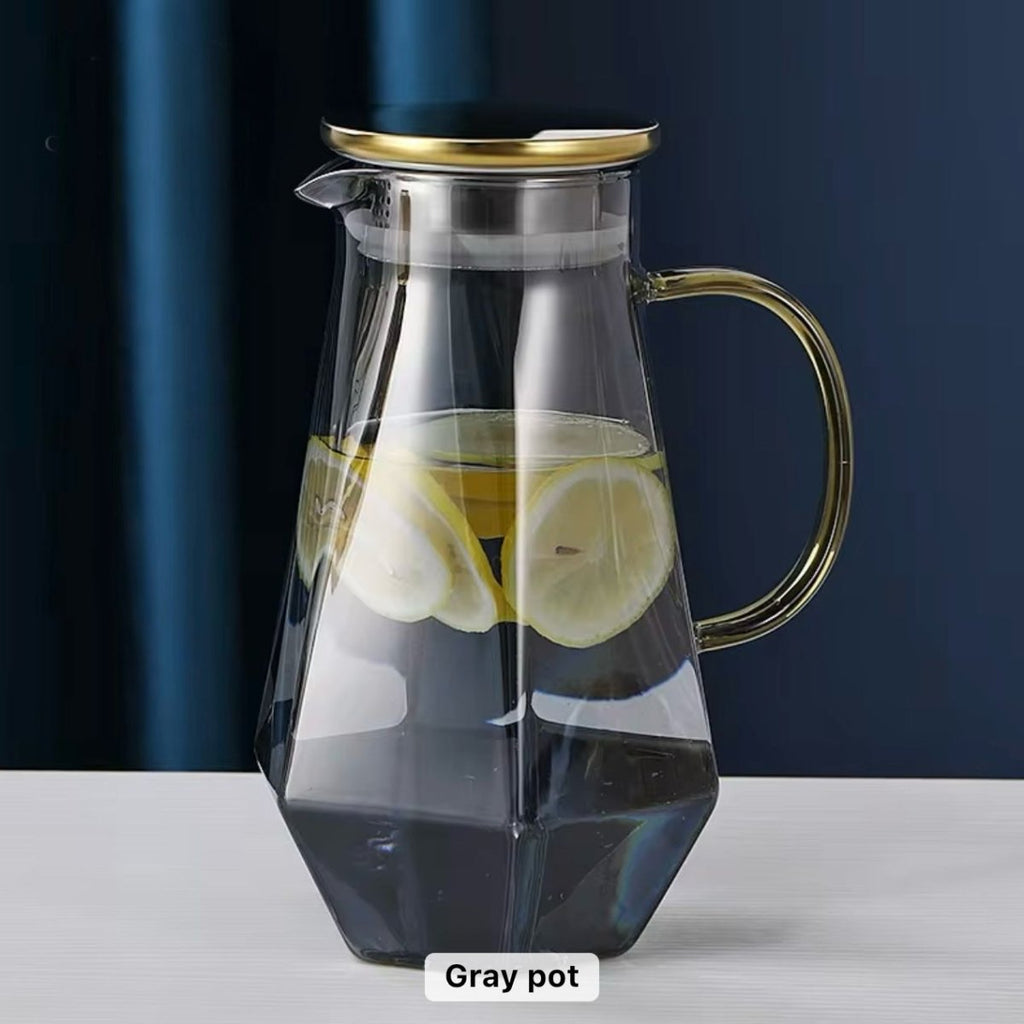 Grey Borosilicate Glass Tea Pot - 1.8 L - Home Phase