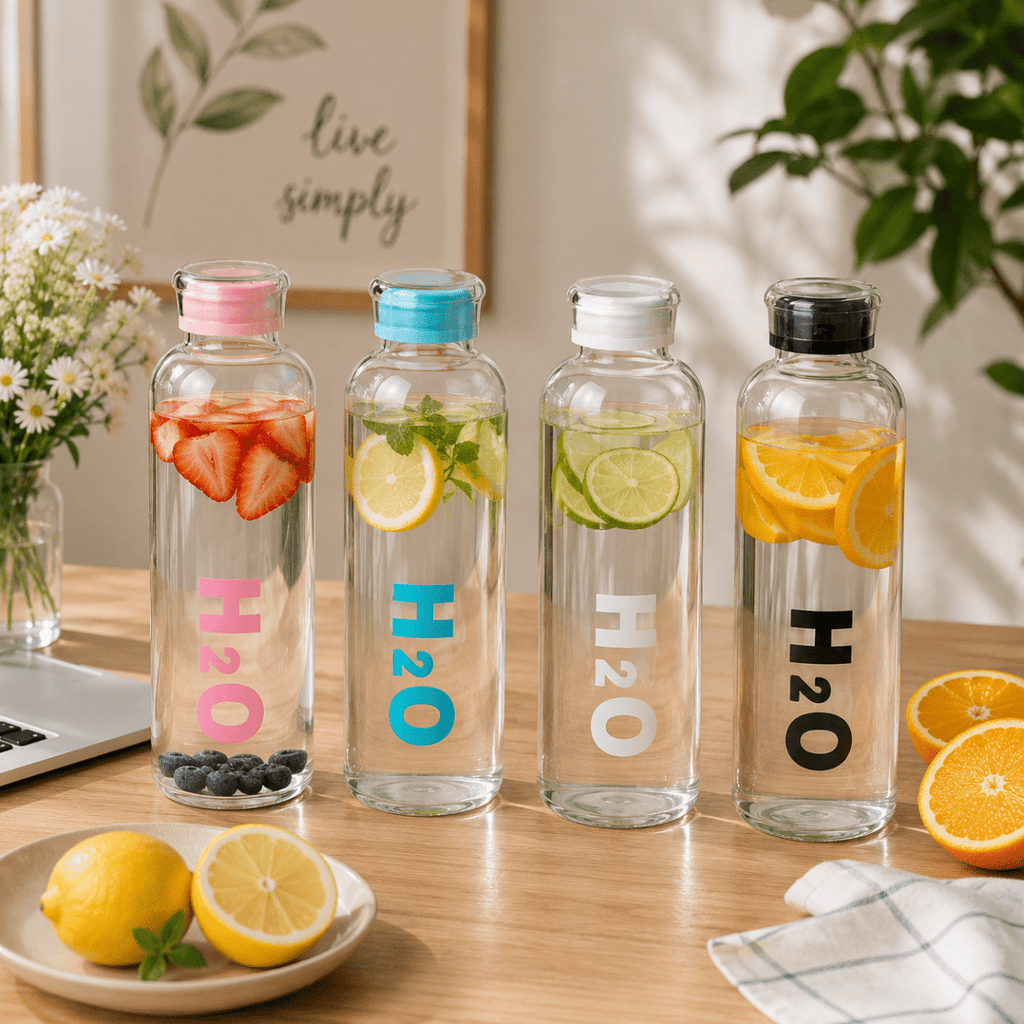 H20 Glass Water Bottle - 700ml - Home Phase