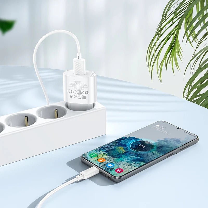 Hoco 1m QC3.0 18W Fast Charger Micro UBS Cable + Port - Style Phase Home