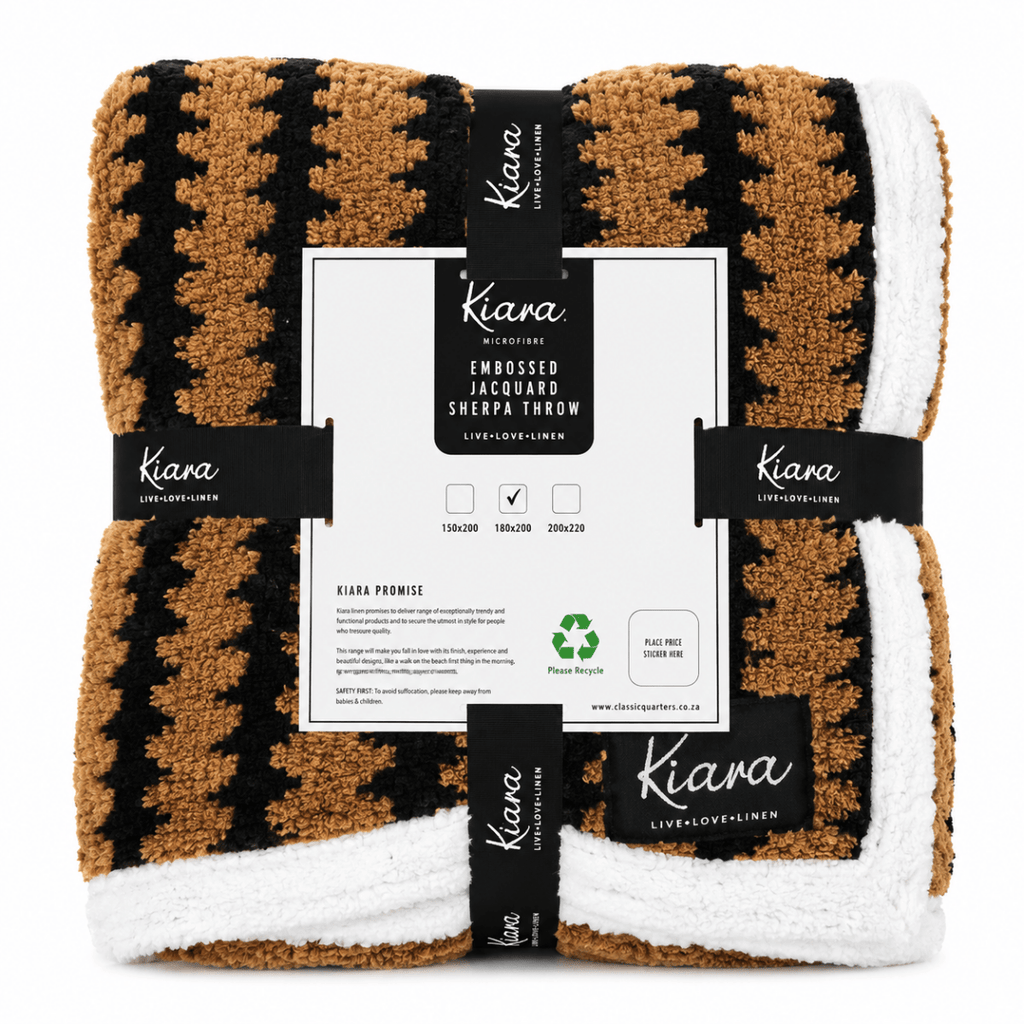 Kiara Embossed Jacquard Sherpa Throw - 180 x 200 cm - Home Phase