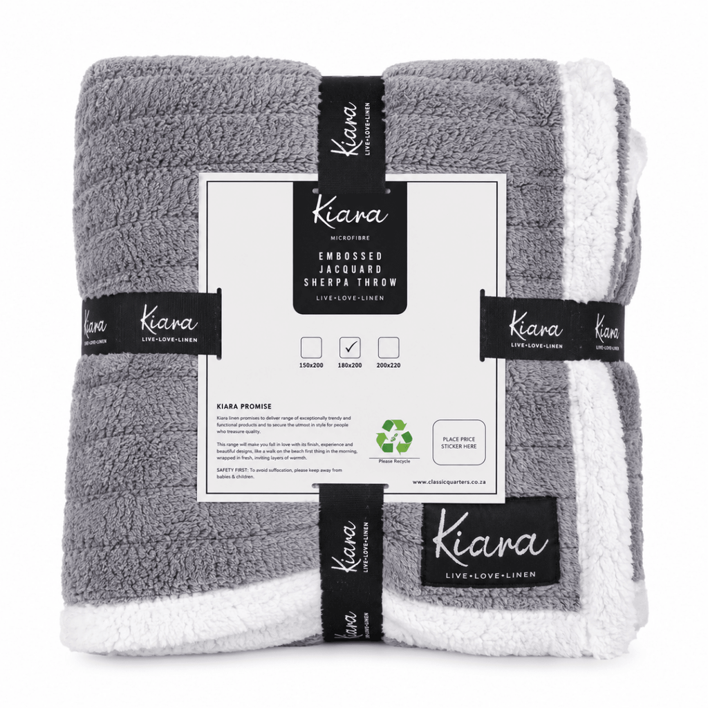 Kiara Embossed Jacquard Sherpa Throw - 180 x 200 cm - Home Phase