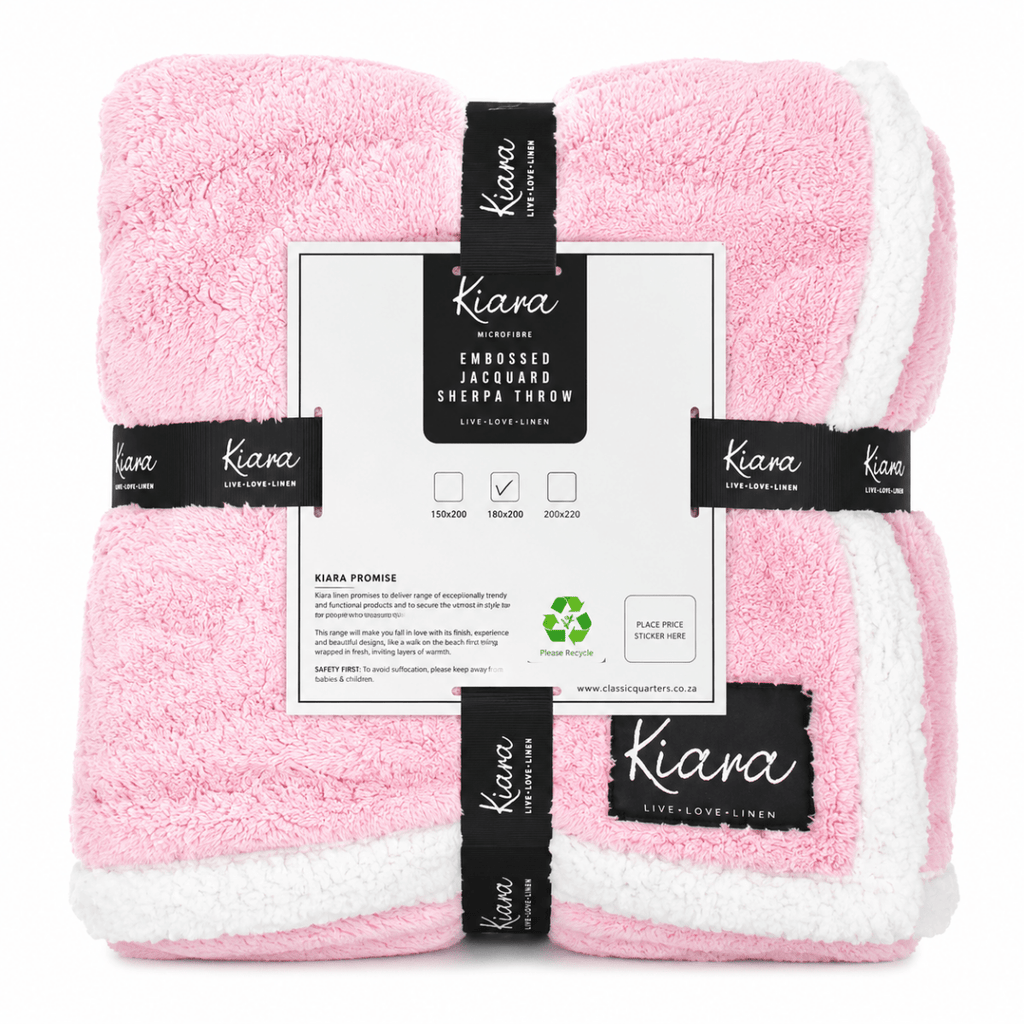 Kiara Embossed Jacquard Sherpa Throw - 180 x 200 cm - Home Phase