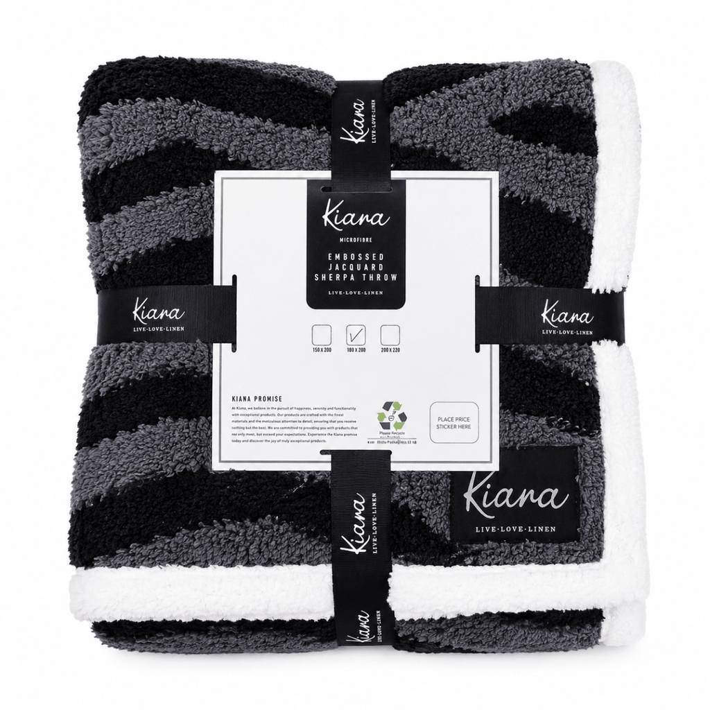 Kiara Embossed Jacquard Sherpa Throw - 180 x 200 cm - Home Phase