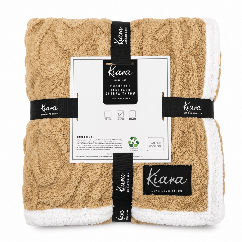 Kiara Embossed Jacquard Sherpa Throw - 180 x 200 cm - Home Phase