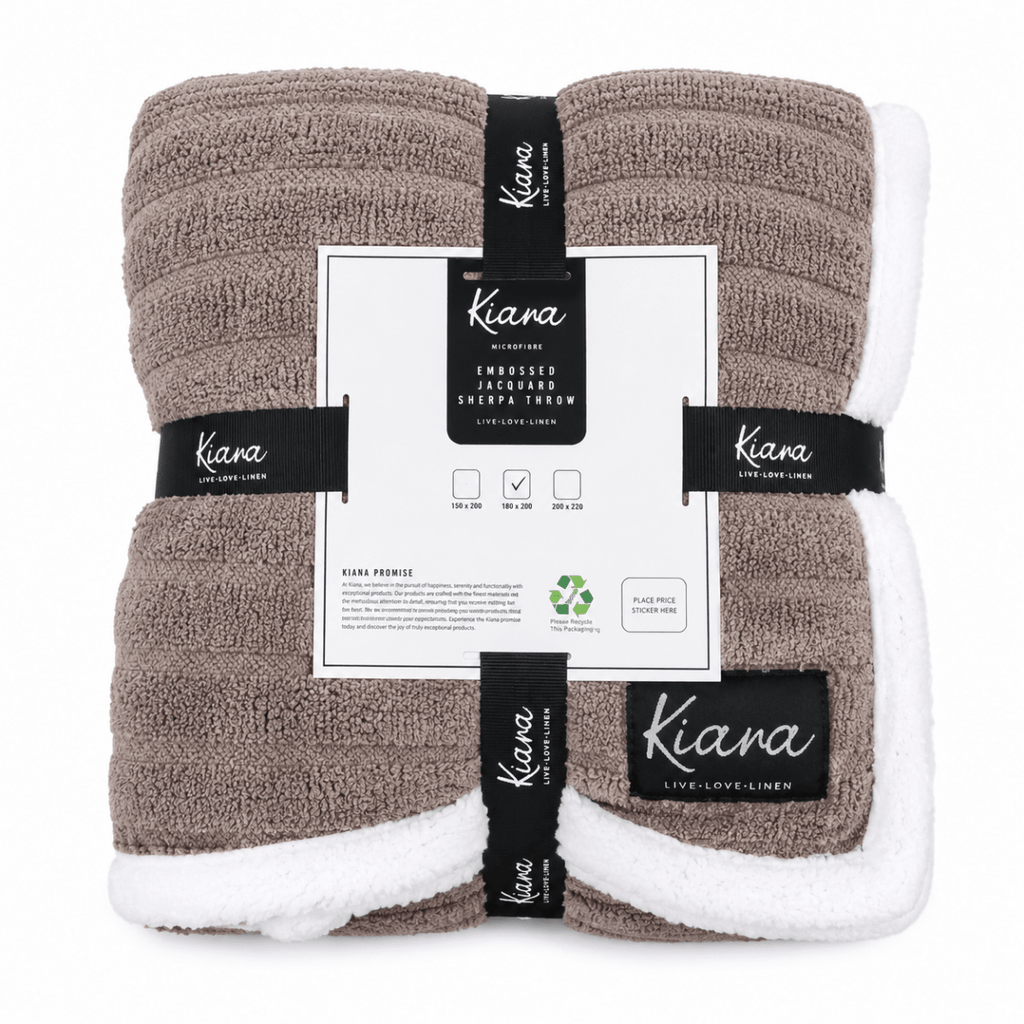 Kiara Embossed Jacquard Sherpa Throw - 180 x 200 cm - Home Phase