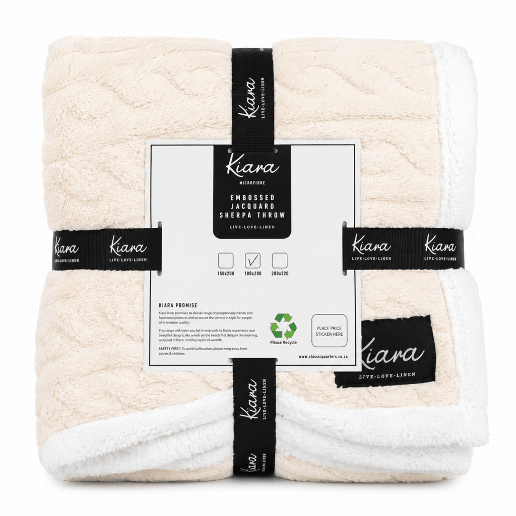 Kiara Embossed Jacquard Sherpa Throw - 180 x 200 cm - Home Phase