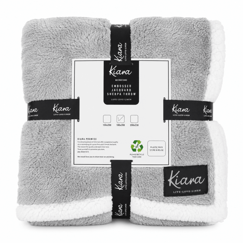 Kiara Embossed Jacquard Sherpa Throw - 180 x 200 cm - Home Phase