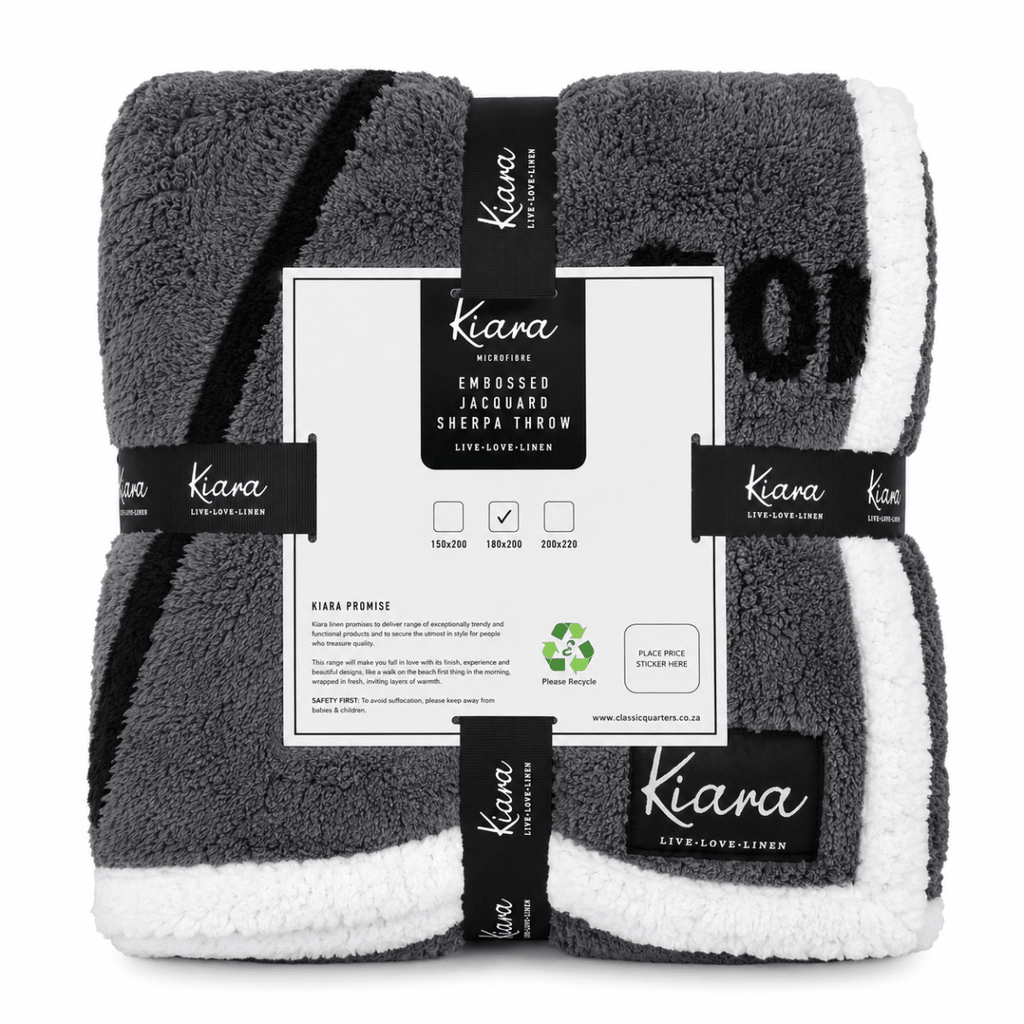 Kiara Embossed Jacquard Sherpa Throw - 180 x 200 cm - Home Phase