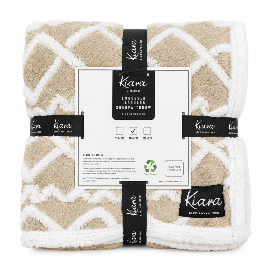 Kiara Embossed Jacquard Sherpa Throw - 180 x 200 cm - Home Phase