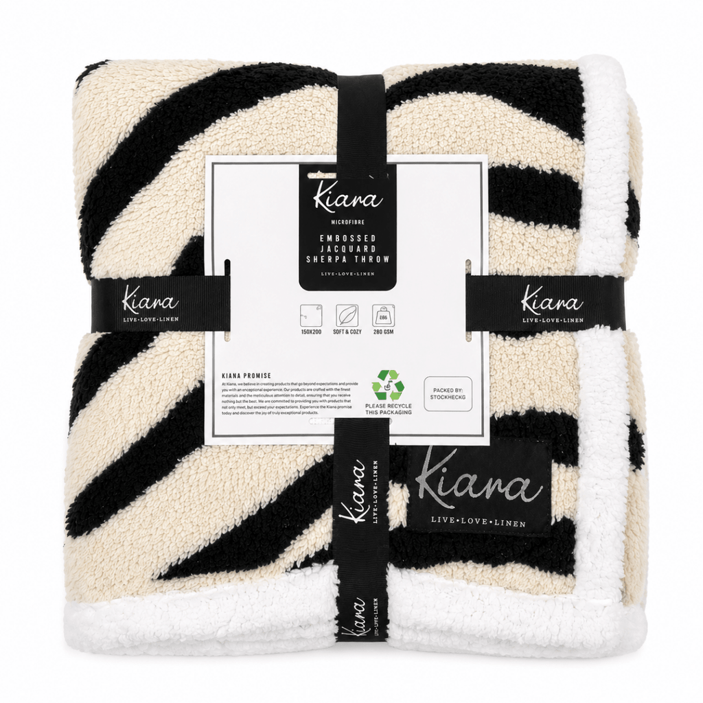 Kiara Embossed Jacquard Sherpa Throw - 180 x 200 cm - Home Phase