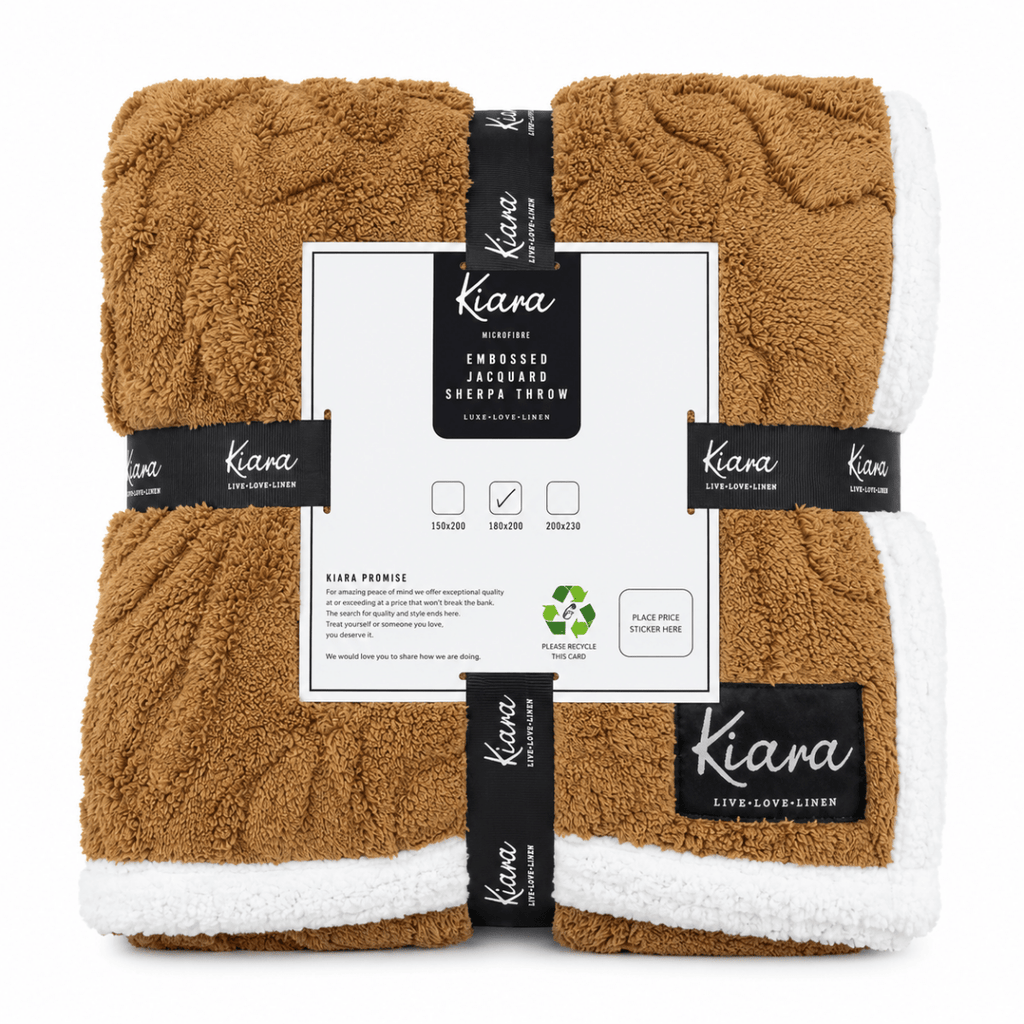 Kiara Embossed Jacquard Sherpa Throw - 180 x 200 cm - Home Phase