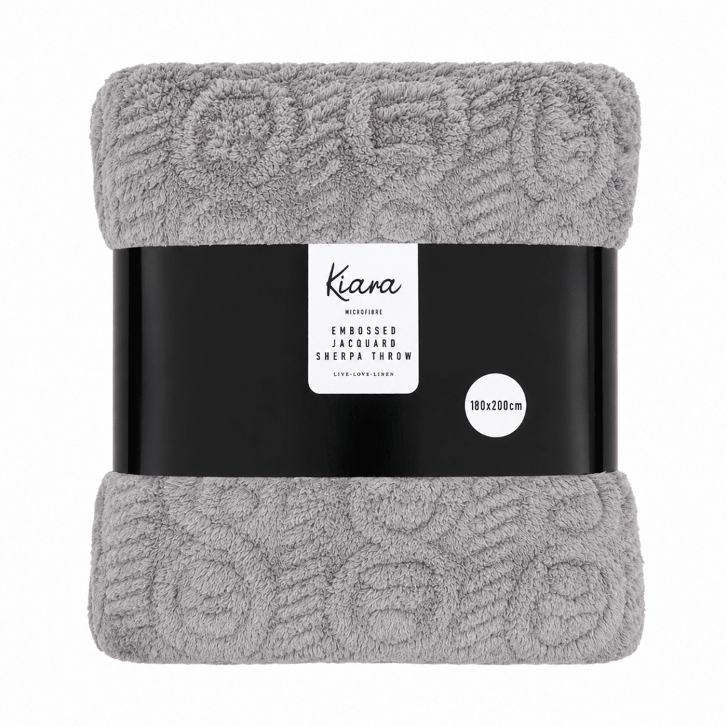 Kiara Embossed Jaqaurd Sherpa Throw - 180 x 200 cm - Home Phase
