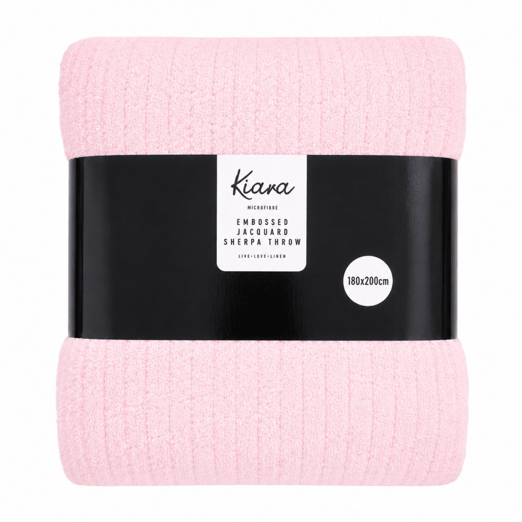 Kiara Embossed Jaqaurd Sherpa Throw - 180 x 200 cm - Home Phase