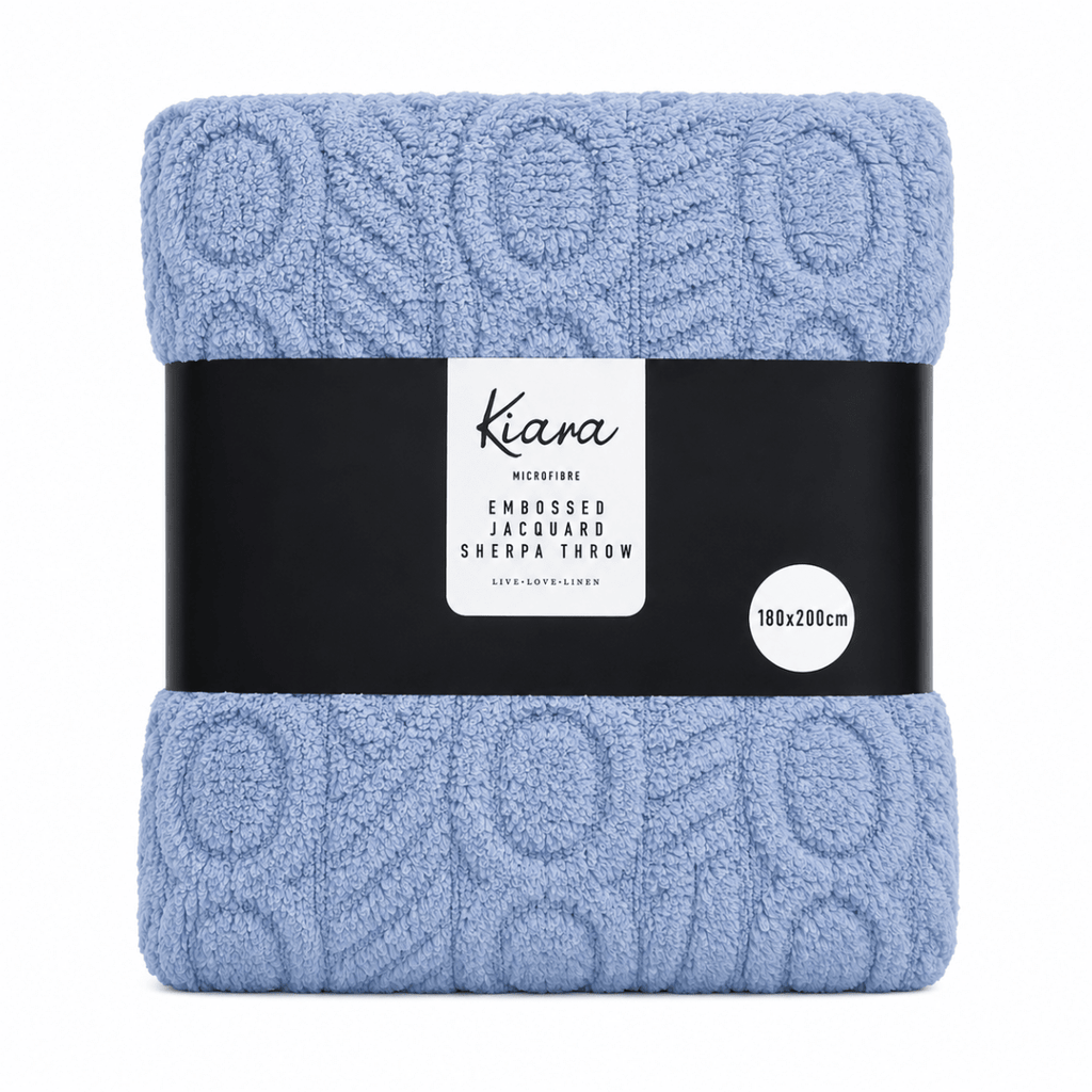 Kiara Embossed Jaqaurd Sherpa Throw - 180 x 200 cm - Home Phase