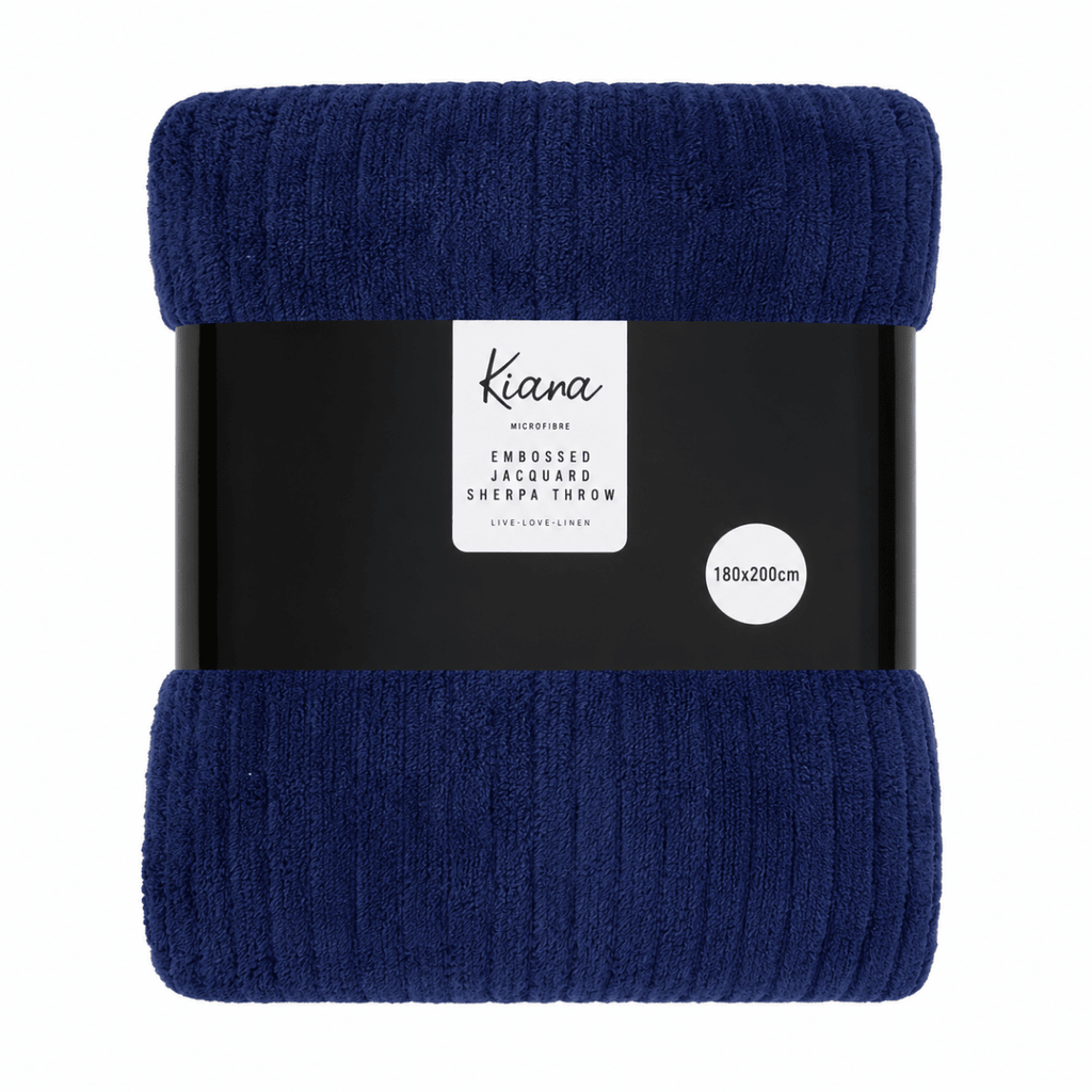 Kiara Embossed Jaqaurd Sherpa Throw - 180 x 200 cm - Home Phase
