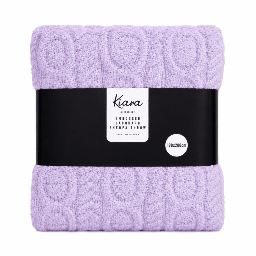 Kiara Embossed Jaqaurd Sherpa Throw - 180 x 200 cm - Home Phase