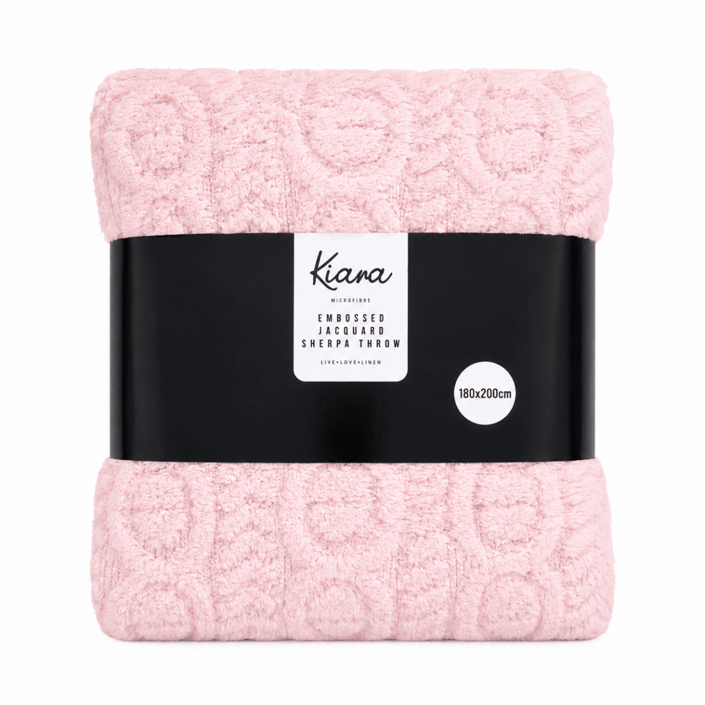 Kiara Embossed Jaqaurd Sherpa Throw - 180 x 200 cm - Home Phase