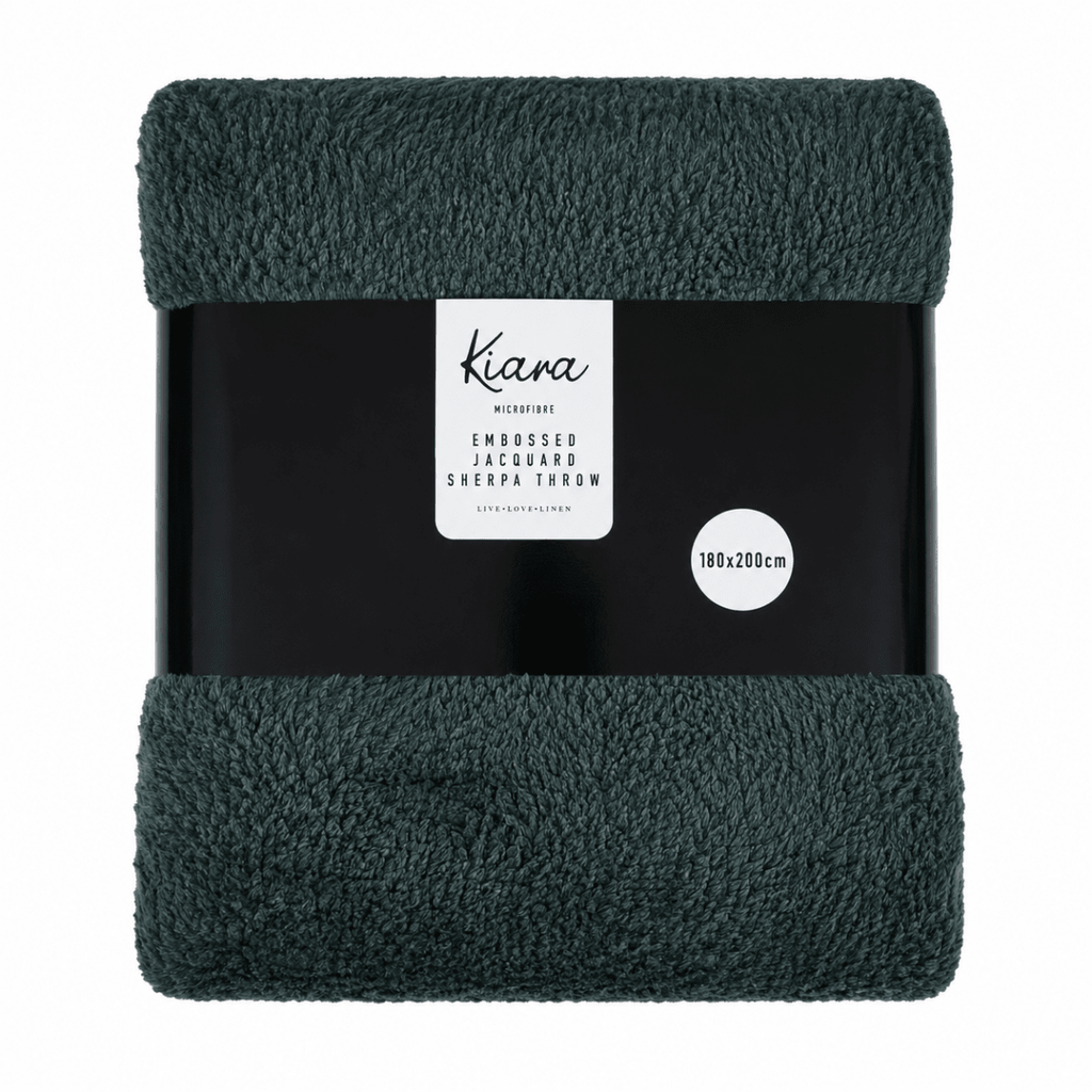Kiara Embossed Jaqaurd Sherpa Throw - 180 x 200 cm - Home Phase