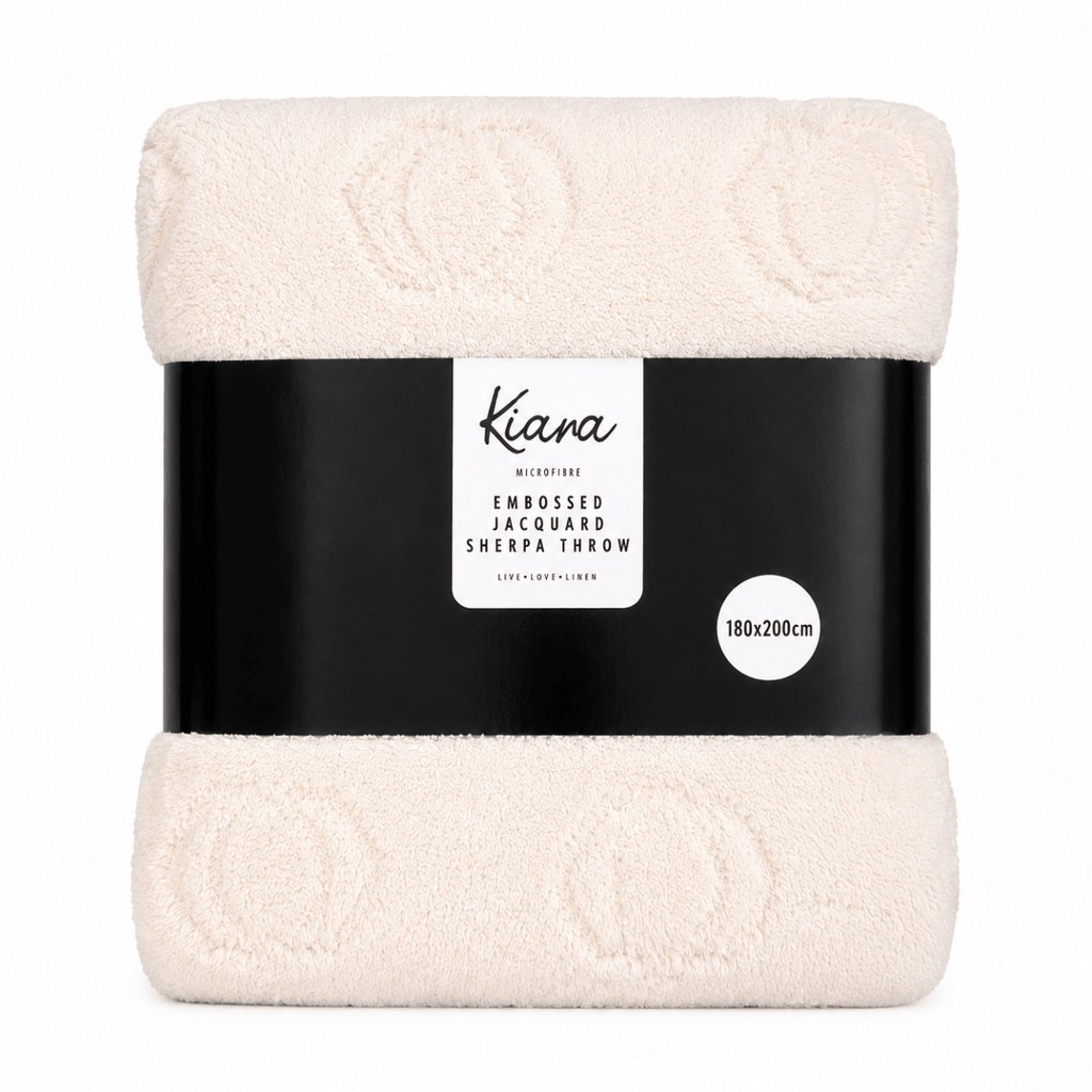 Kiara Embossed Jaqaurd Sherpa Throw - 180 x 200 cm - Home Phase