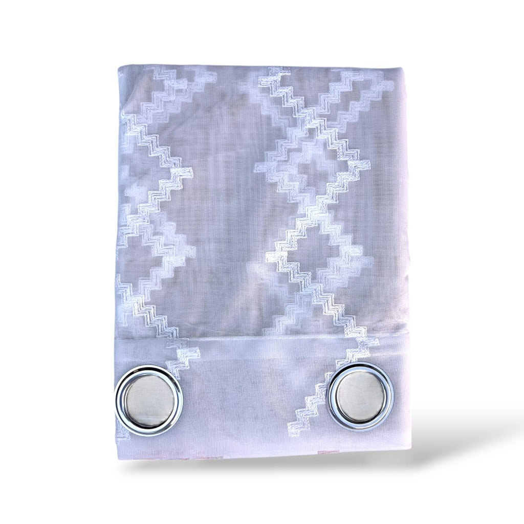 Kiara Embroidery Voile Unlined Eyelet Curtain - 135 x 225 cm - Style Phase Home
