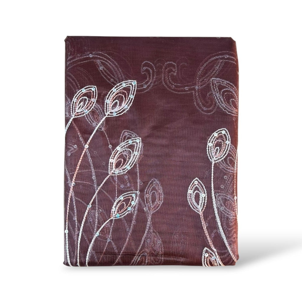 Kiara Embroidery Voile Unlined Taped Curtain - 135 x 218 cm - Style Phase Home