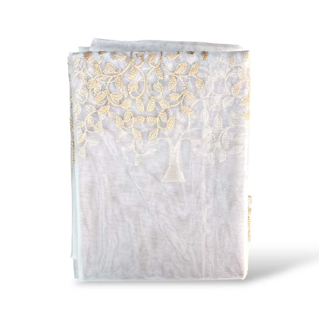 Kiara Embroidery Voile Unlined Taped Curtain - 135 x 218 cm - Style Phase Home