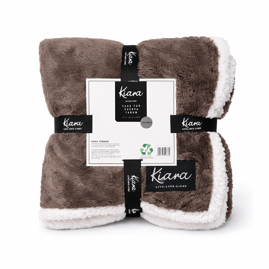 Kiara Faux Fur Sherpa Fleece Blanket - 180 x 200 cm - Home Phase