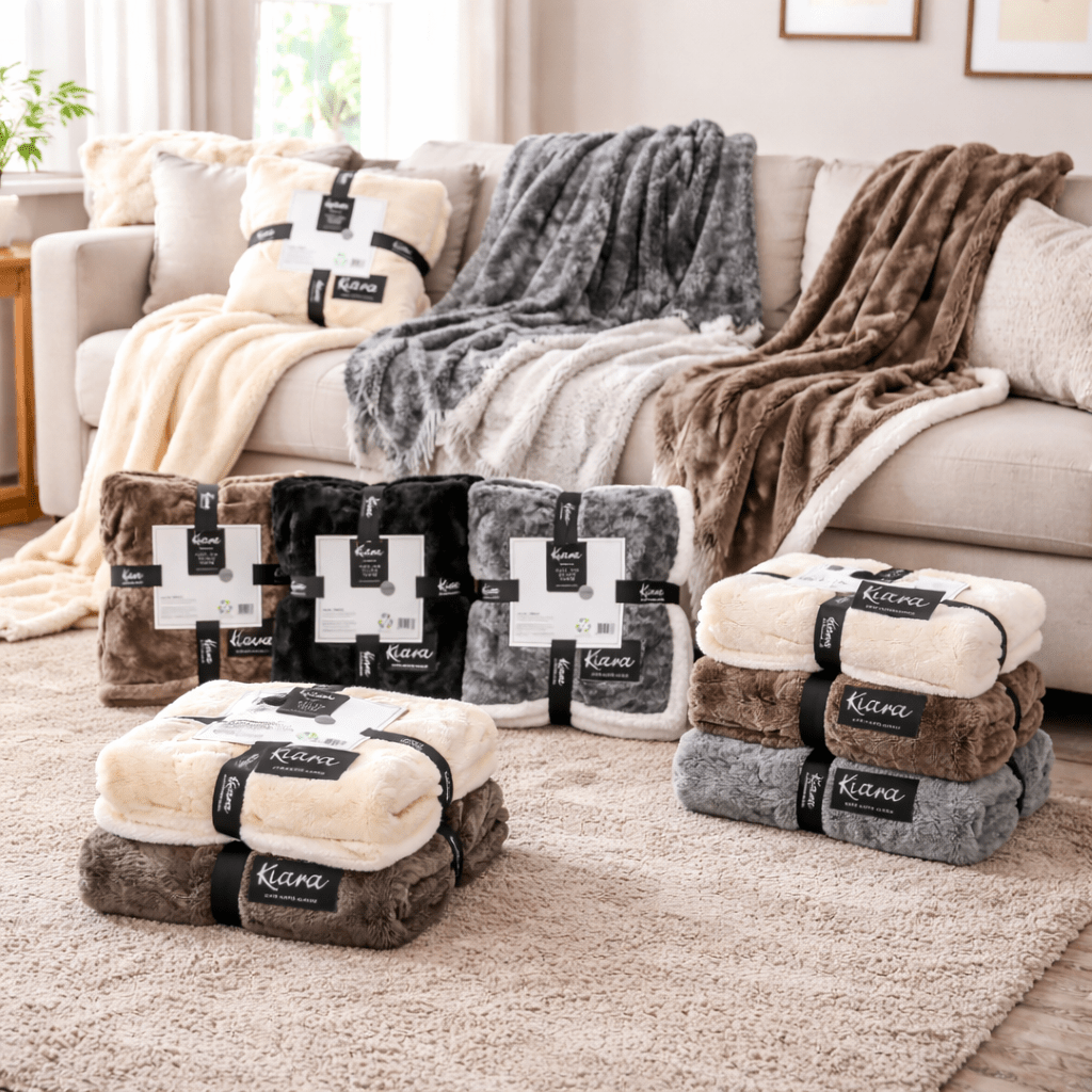 Kiara Faux Fur Sherpa Fleece Blanket - 180 x 200 cm - Home Phase