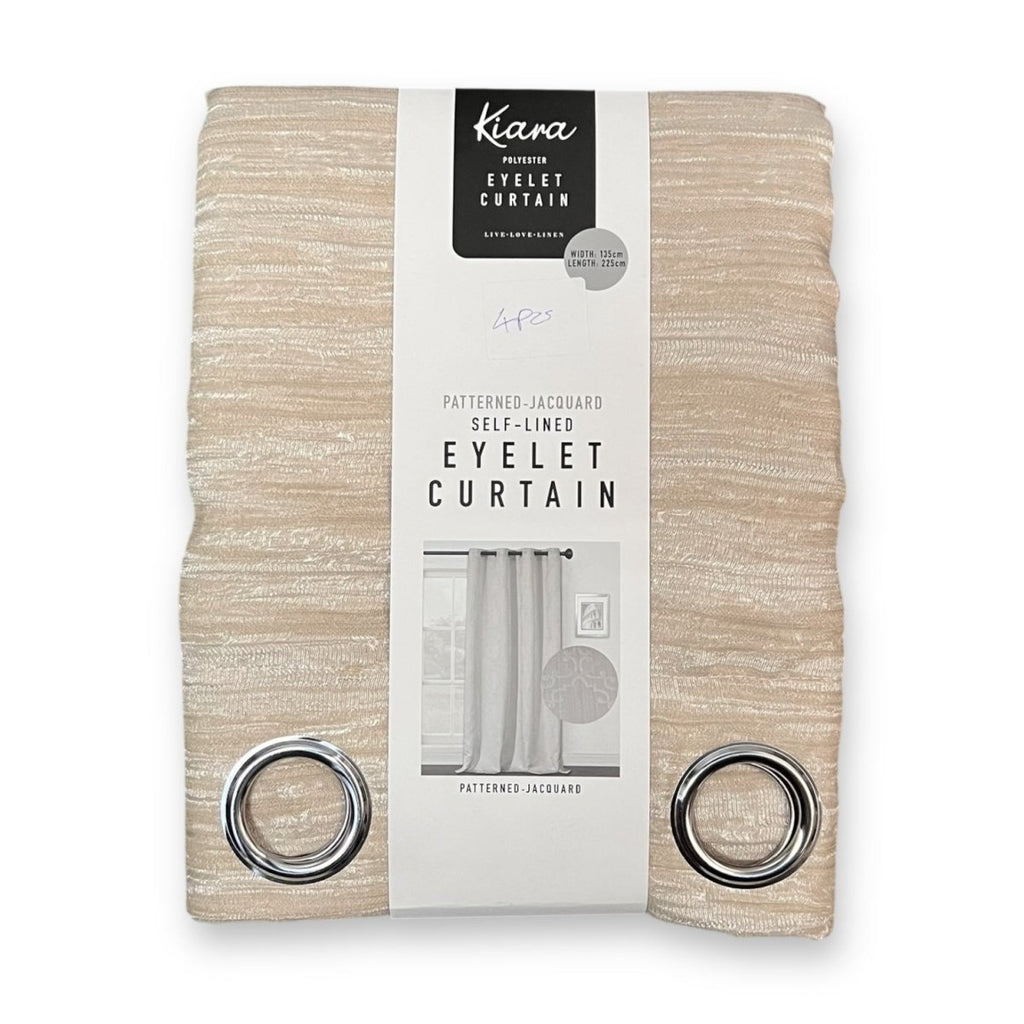 Kiara Pack Textured Jacquard Eyelet Self Lined Curtain - 135 x 225 cm - Style Phase Home