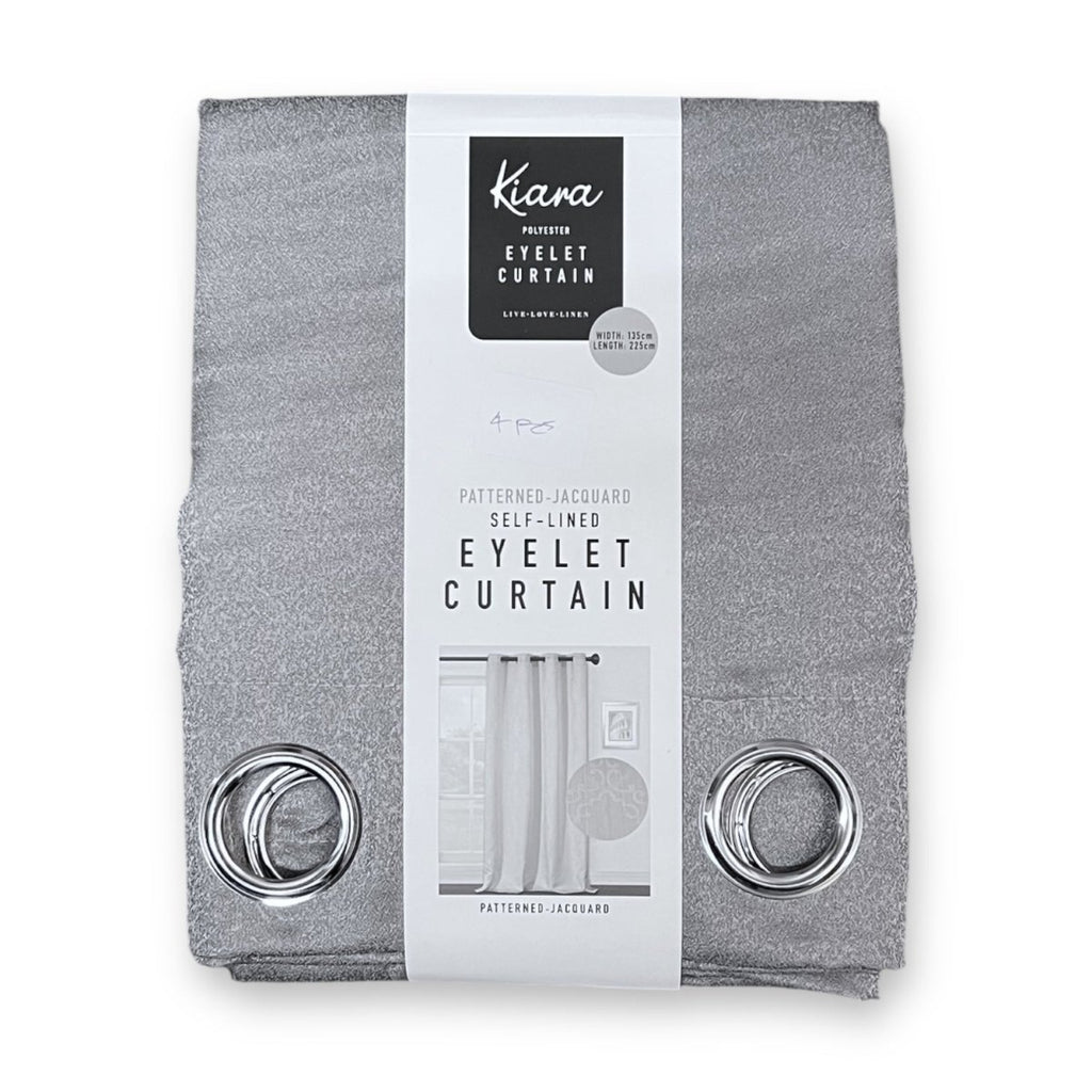 Kiara Pack Textured Jacquard Eyelet Self Lined Curtain - 135 x 225 cm - Style Phase Home