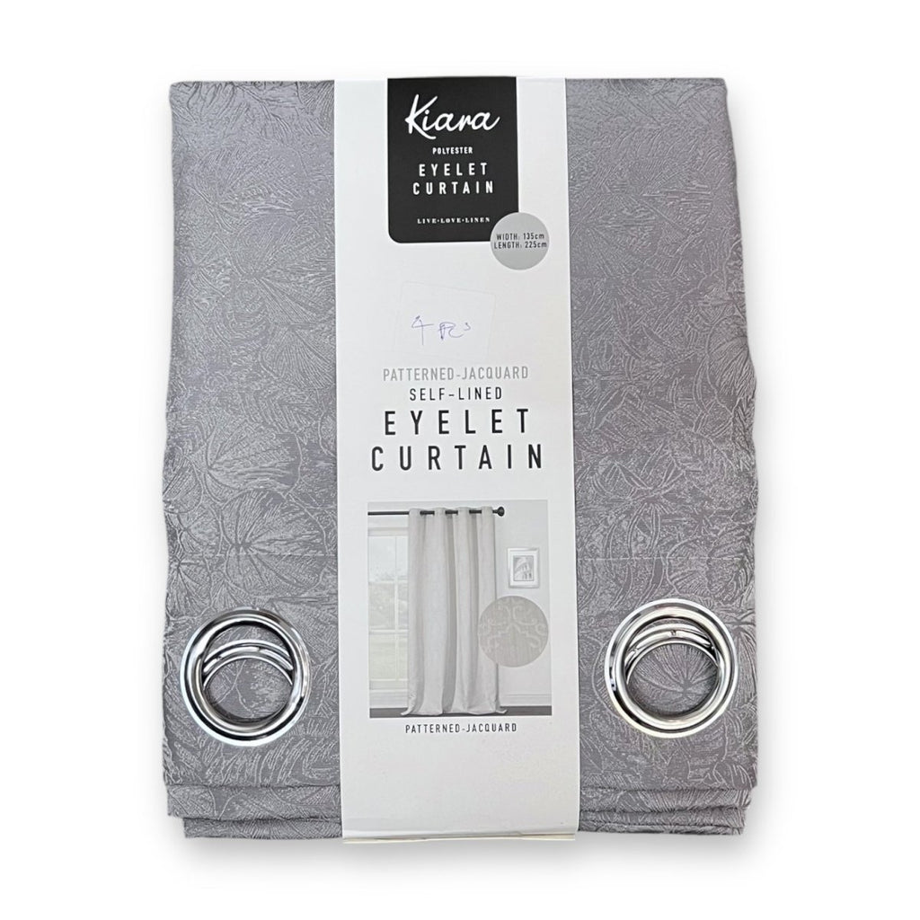 Kiara Pack Textured Jacquard Eyelet Self Lined Curtain - 135 x 225 cm - Style Phase Home