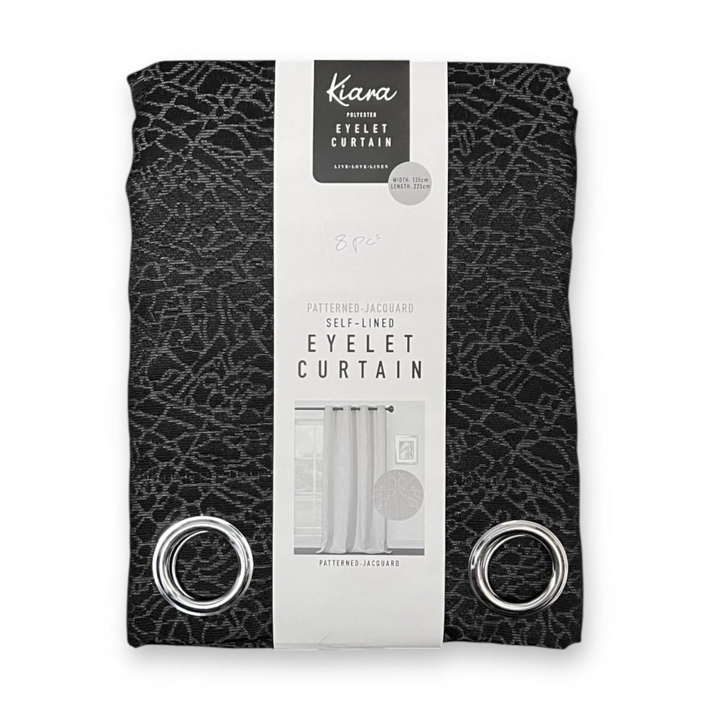 Kiara Pack Textured Jacquard Eyelet Self Lined Curtain - 135 x 225 cm - Style Phase Home