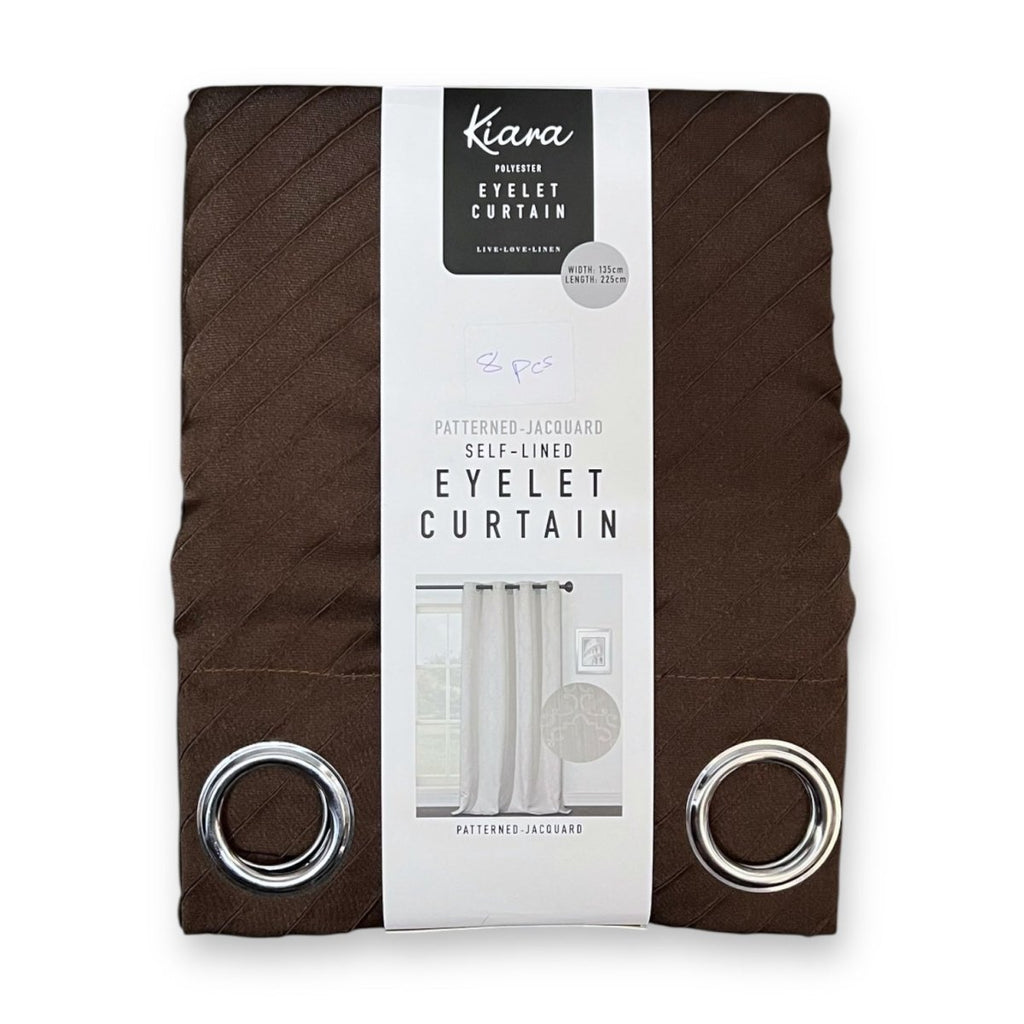Kiara Pack Textured Jacquard Eyelet Self Lined Curtain - 135 x 225 cm - Style Phase Home