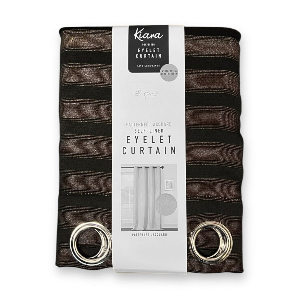 Kiara Pack Textured Jacquard Eyelet Self Lined Curtain - 135 x 225 cm - Style Phase Home