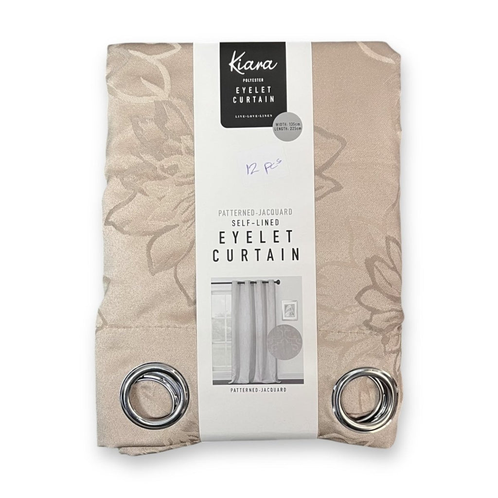 Kiara Pack Textured Jacquard Eyelet Self Lined Curtain - 135 x 225 cm - Style Phase Home