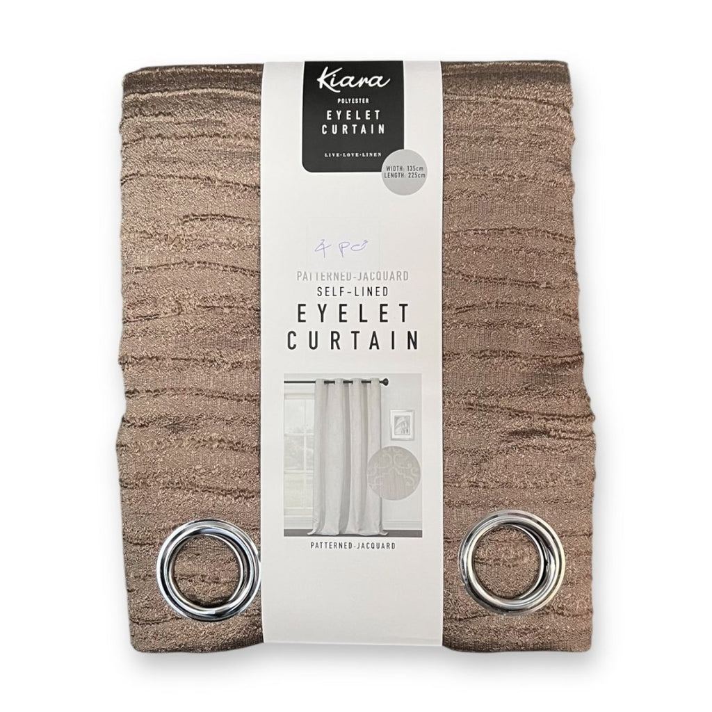 Kiara Pack Textured Jacquard Eyelet Self Lined Curtain - 135 x 225 cm - Style Phase Home