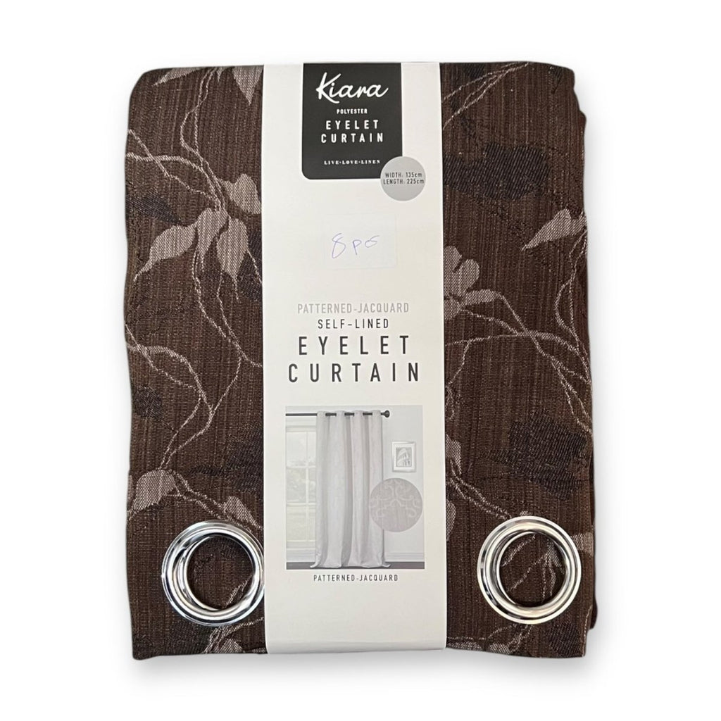 Kiara Pack Textured Jacquard Eyelet Self Lined Curtain - 135 x 225 cm - Style Phase Home