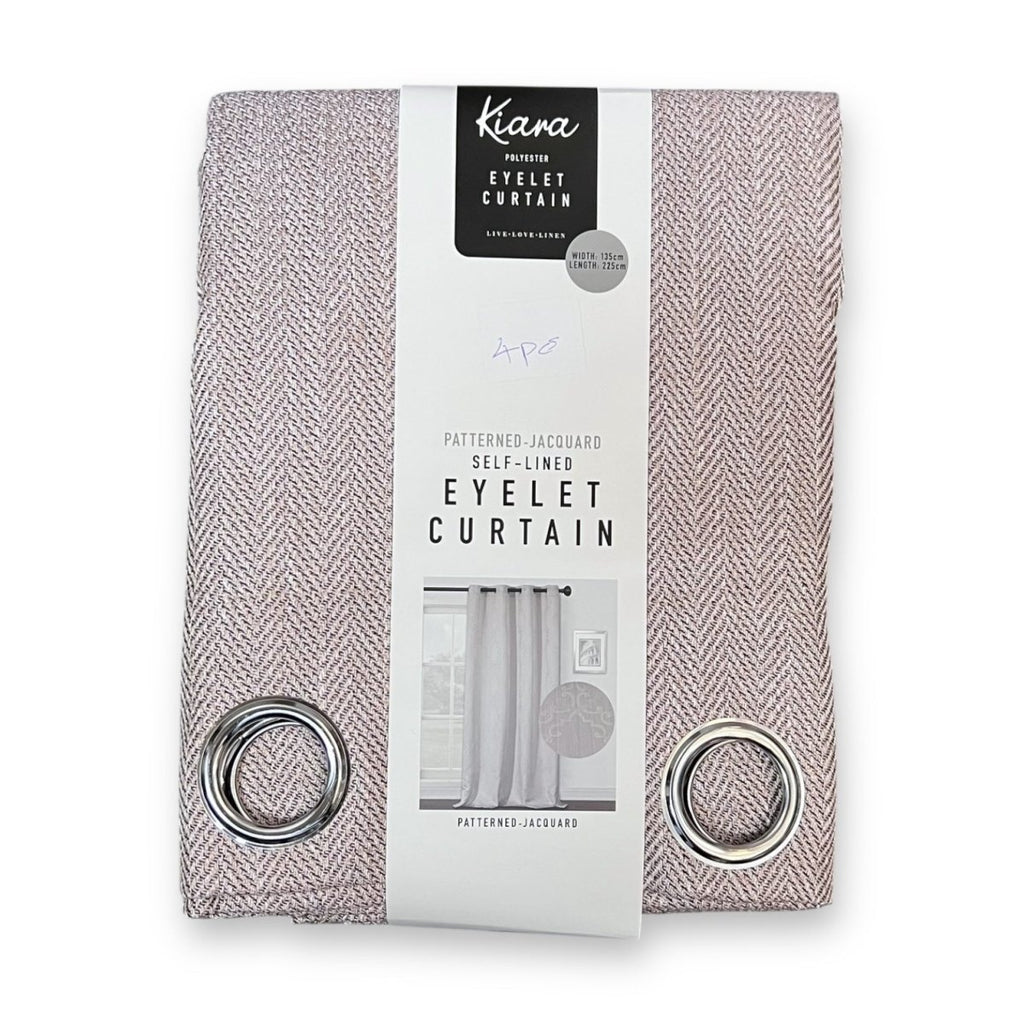 Kiara Pack Textured Jacquard Eyelet Self Lined Curtain - 135 x 225 cm - Style Phase Home