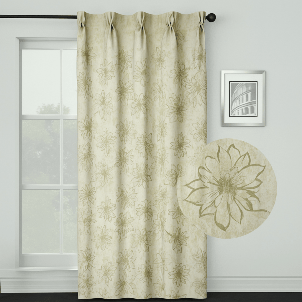 Kiara Patterned Jacquard Taped Self Lined Curtain - 135 x 218 cm - Style Phase Home