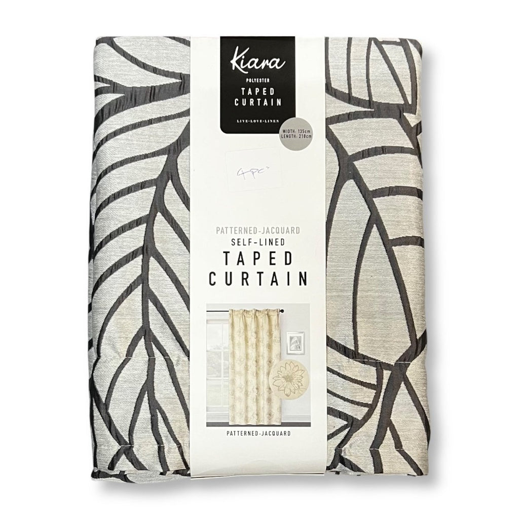 Kiara Patterned Jacquard Taped Self Lined Curtain - 135 x 218 cm - Style Phase Home
