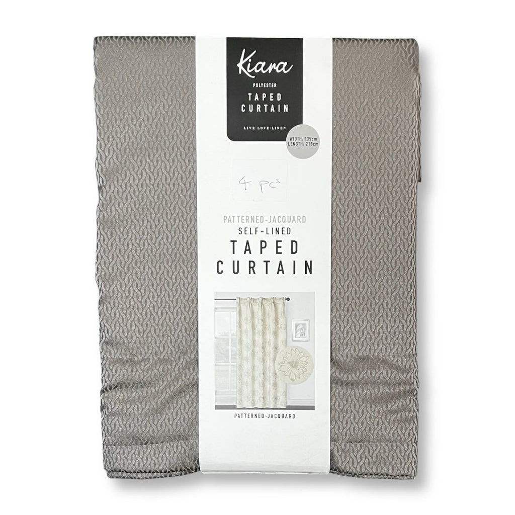 Kiara Patterned Jacquard Taped Self Lined Curtain - 135 x 218 cm - Style Phase Home