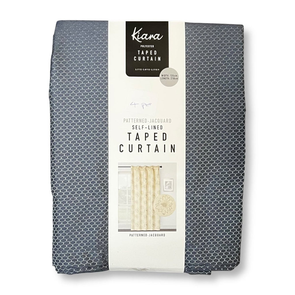 Kiara Patterned Jacquard Taped Self Lined Curtain - 135 x 218 cm - Style Phase Home