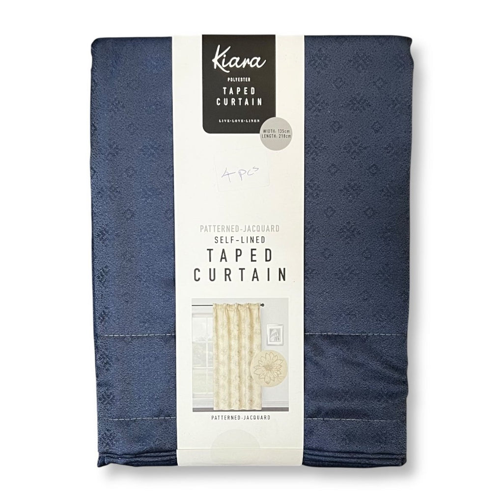 Kiara Patterned Jacquard Taped Self Lined Curtain - 135 x 218 cm - Style Phase Home