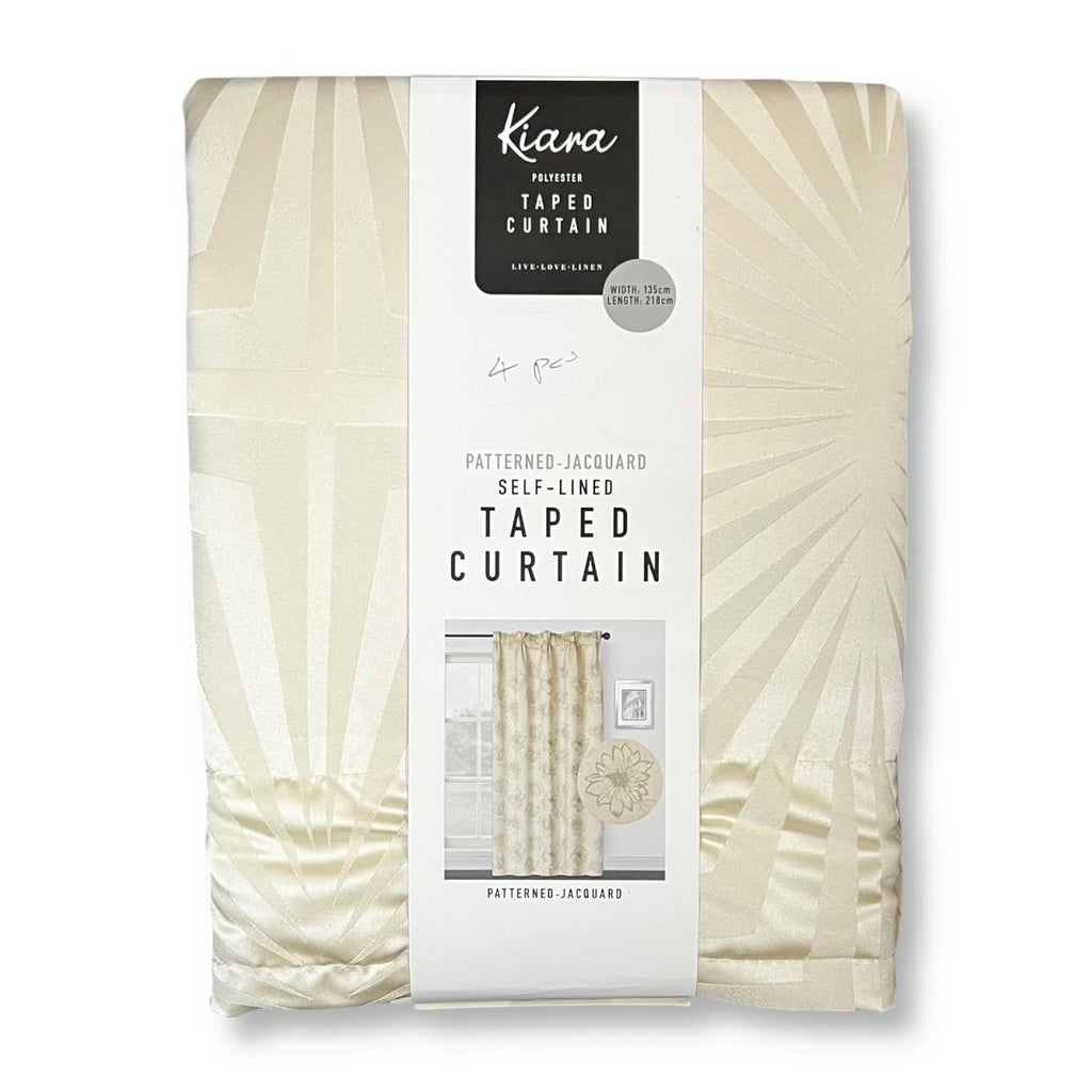 Kiara Patterned Jacquard Taped Self Lined Curtain - 135 x 218 cm - Style Phase Home