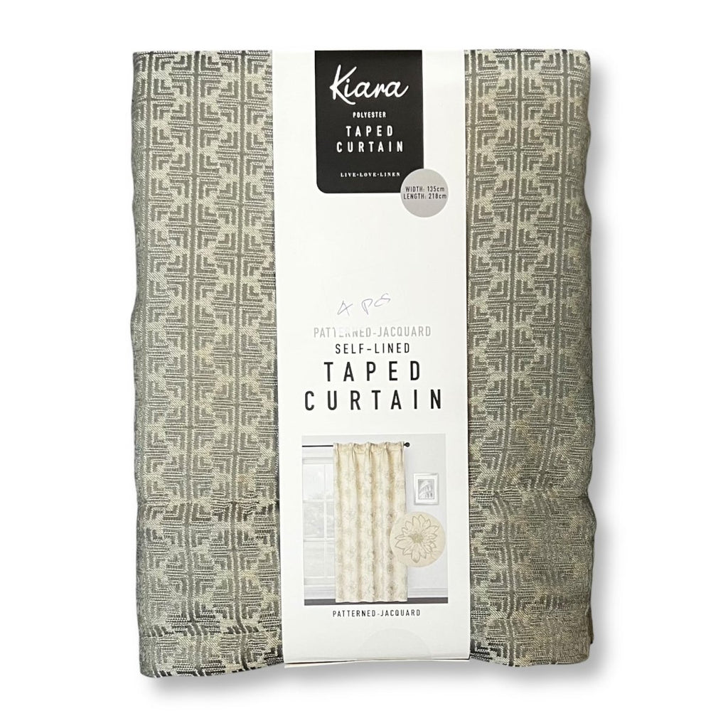 Kiara Patterned Jacquard Taped Self Lined Curtain - 135 x 218 cm - Style Phase Home