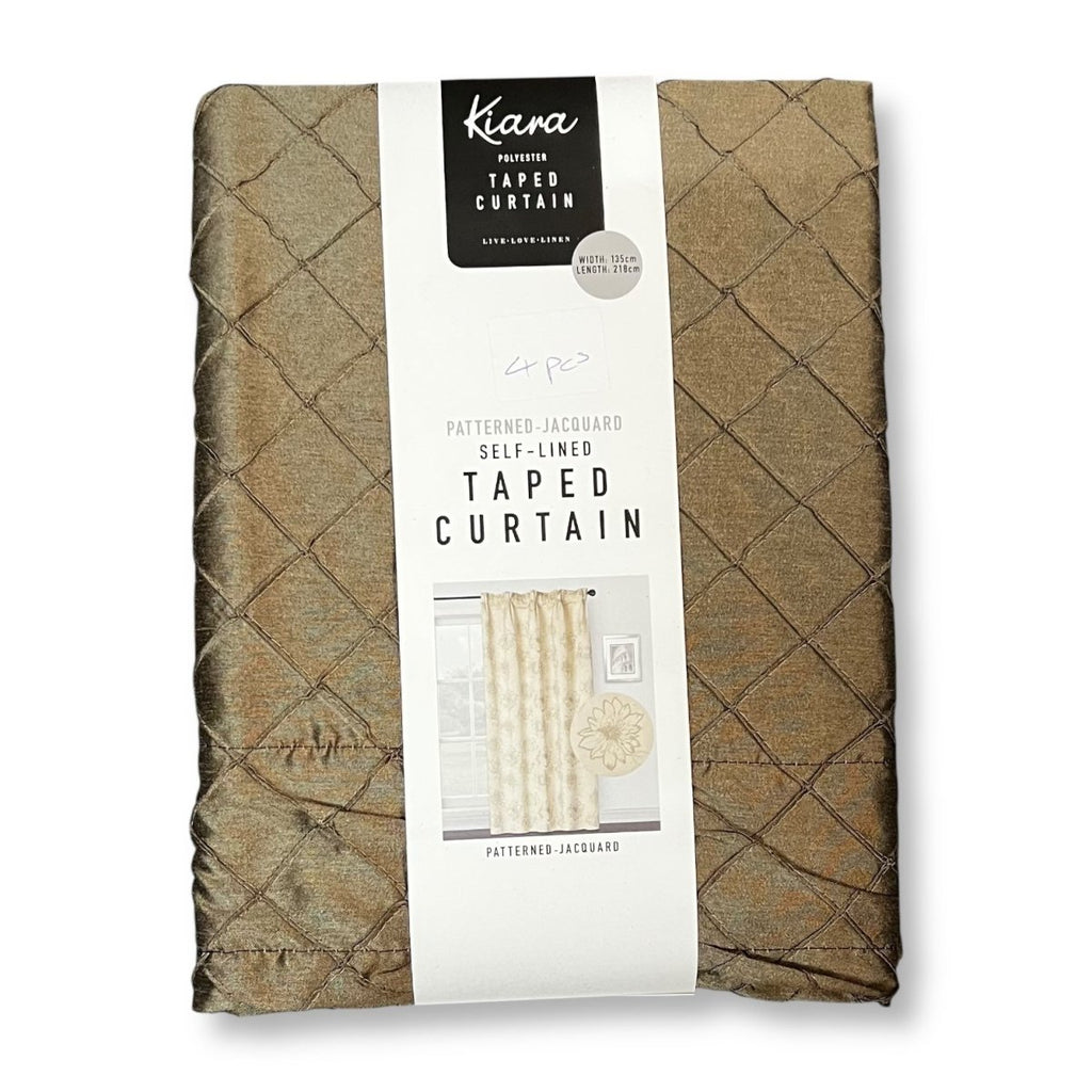 Kiara Patterned Jacquard Taped Self Lined Curtain - 135 x 218 cm - Style Phase Home