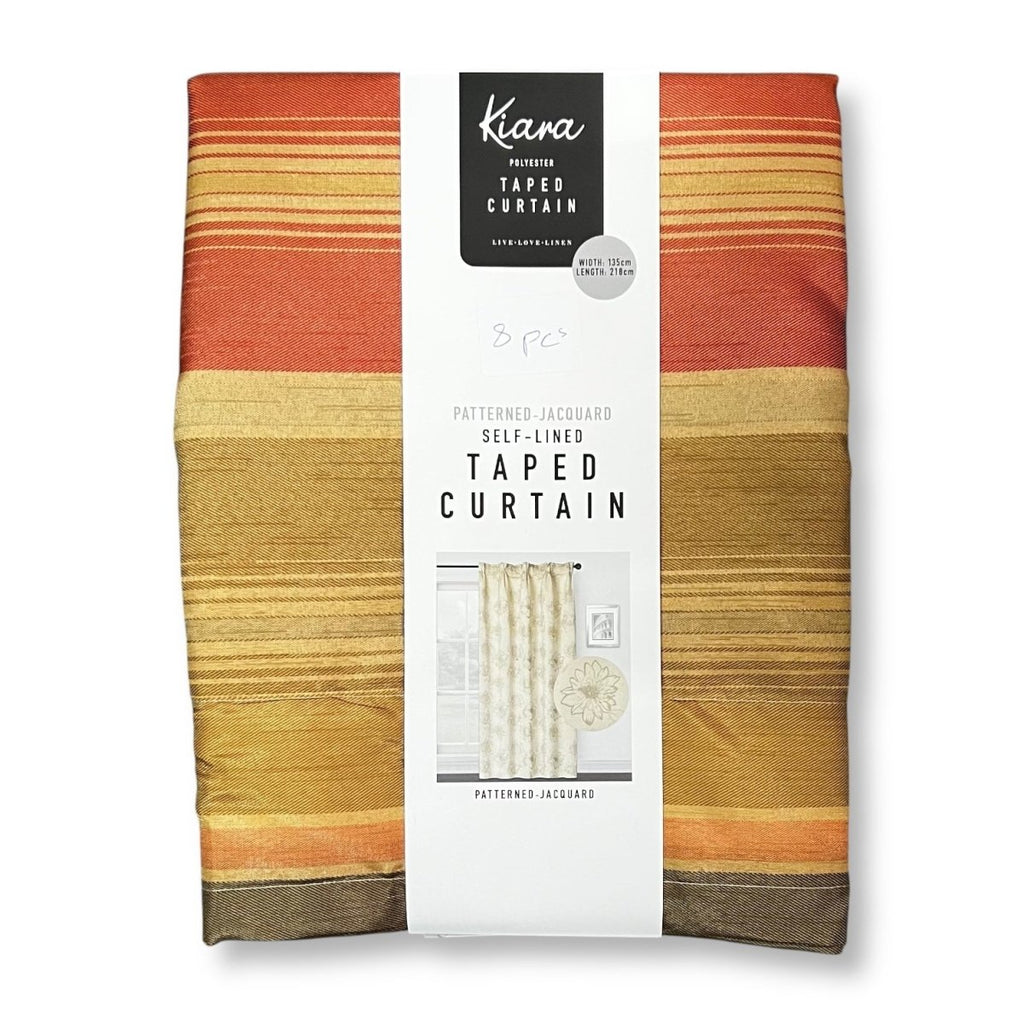 Kiara Patterned Jacquard Taped Self Lined Curtain - 135 x 218 cm - Style Phase Home